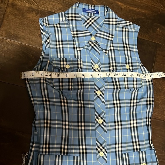 #032 Burberry blue dress size 38 about L37.5”  17” W 32” - Picture 4 of 6